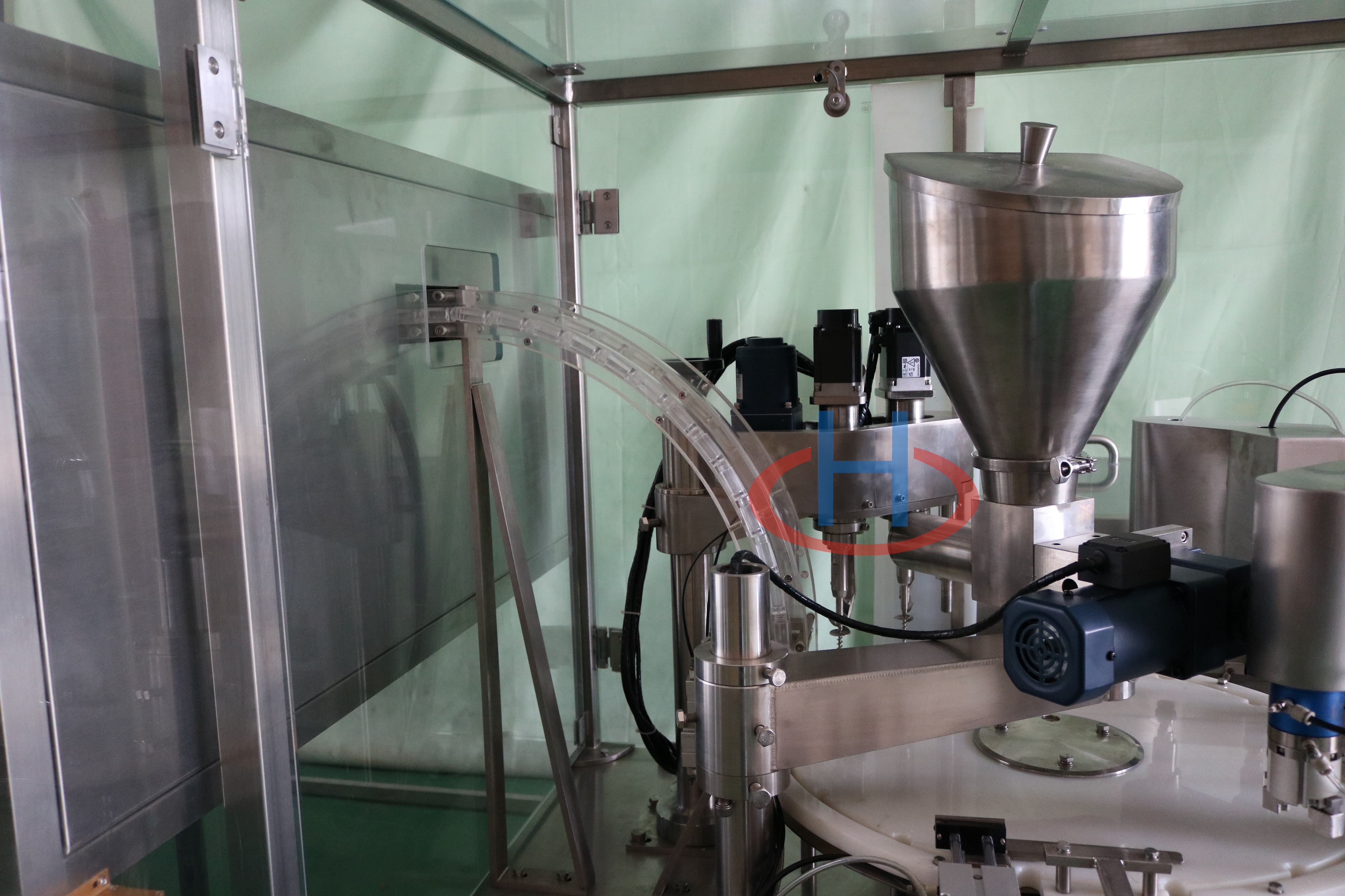 Powder Filling Machine, Powder Filling Production Line, Labeling Machine, Labeler Model No. HCFGX-90